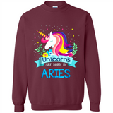 Unicorns are born in Aries Birthday Rainbow Gift Custom Ultra Cotton