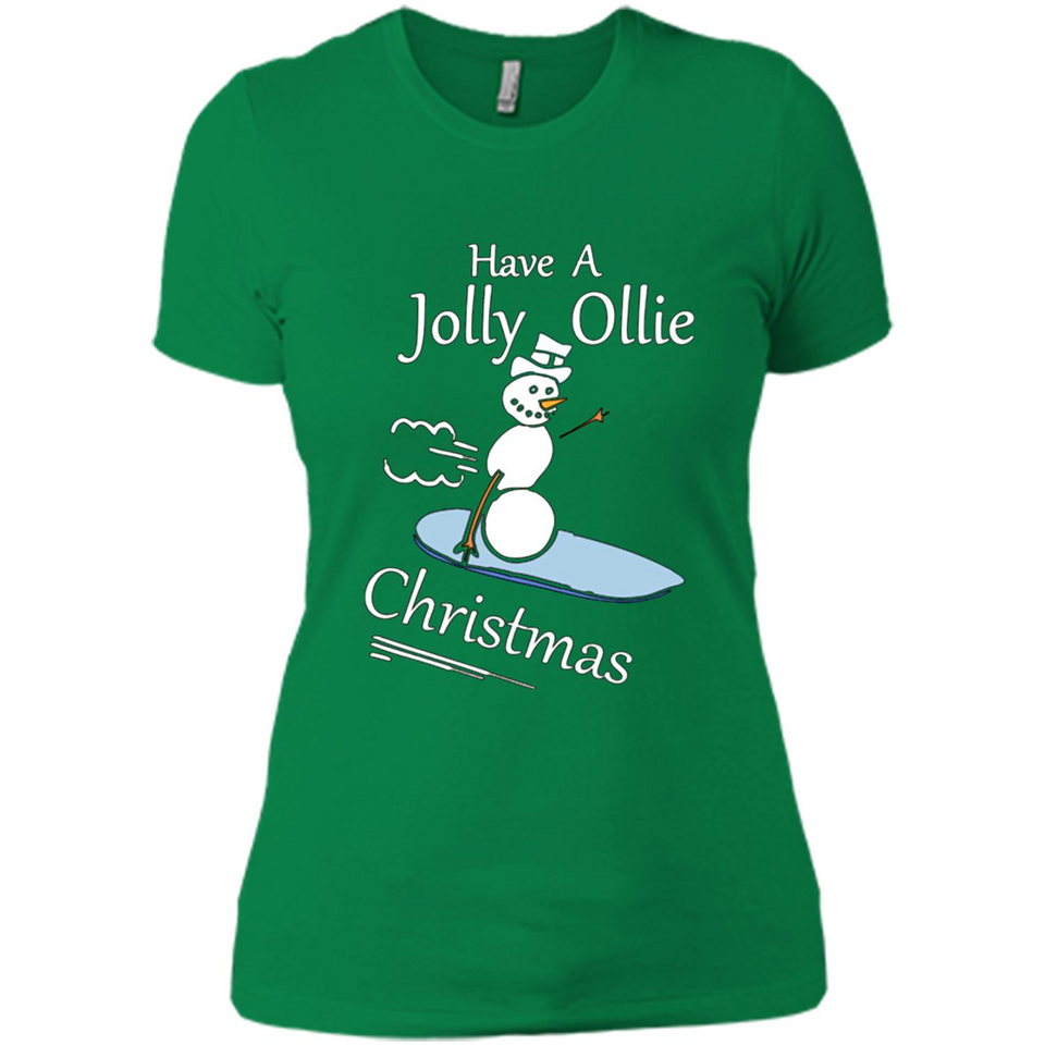 Snowman Snowboarder Tshirt Have Jolly Ollie Christmas