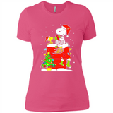 Anaheim Ducks Snoopy Ugly Christmas Sweaters - Ladies' Boyfriend T-Shirt
