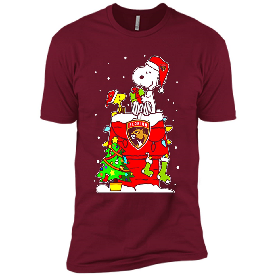 Florida Panthers Snoopy Ugly Christmas Sweaters - Premium Short Sleeve T-Shirt