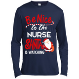 Be Nice To Nurse Santa Is Watching - Canvas Long Sleeve T-Shirt