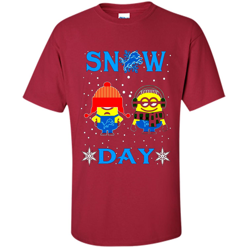 Snow Day Shirt For Detroit Lions Vs Minion Fans pingpong