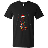 Rottweiler Santa Lights Christmas Dog Xmas Sweatshirt - Men's V-Neck