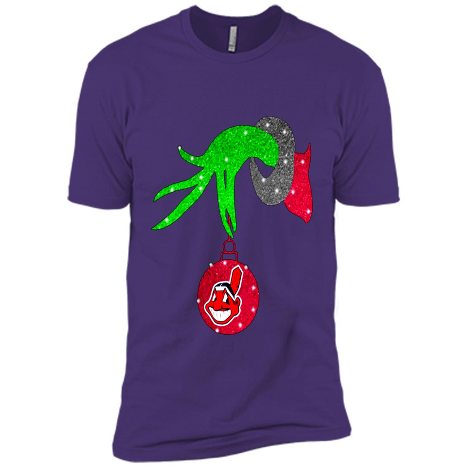 GRINCH HAND HOLDING CLEVELAND INDIANS GLITTER CHRISTMAS PINGPONG