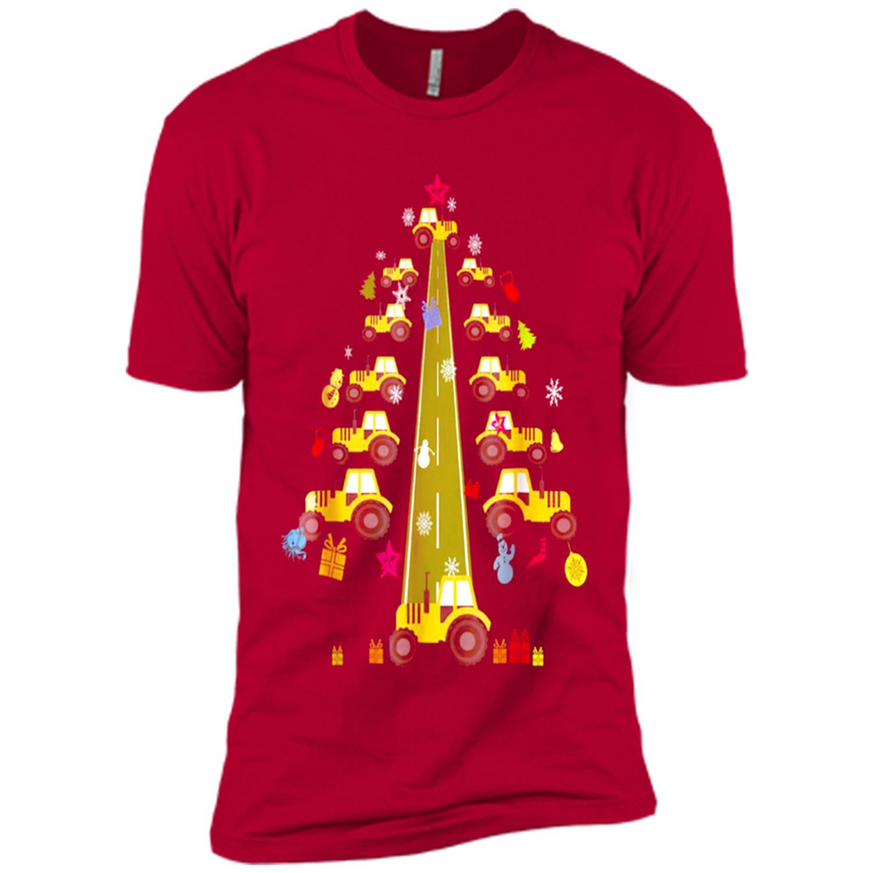 Tractor Car Christmas Tree T-shirt For Drivers