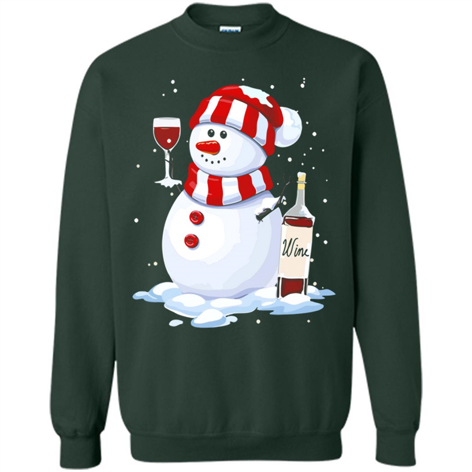 Cute Snowman drink Red Wine Christmas - Sweatshirt