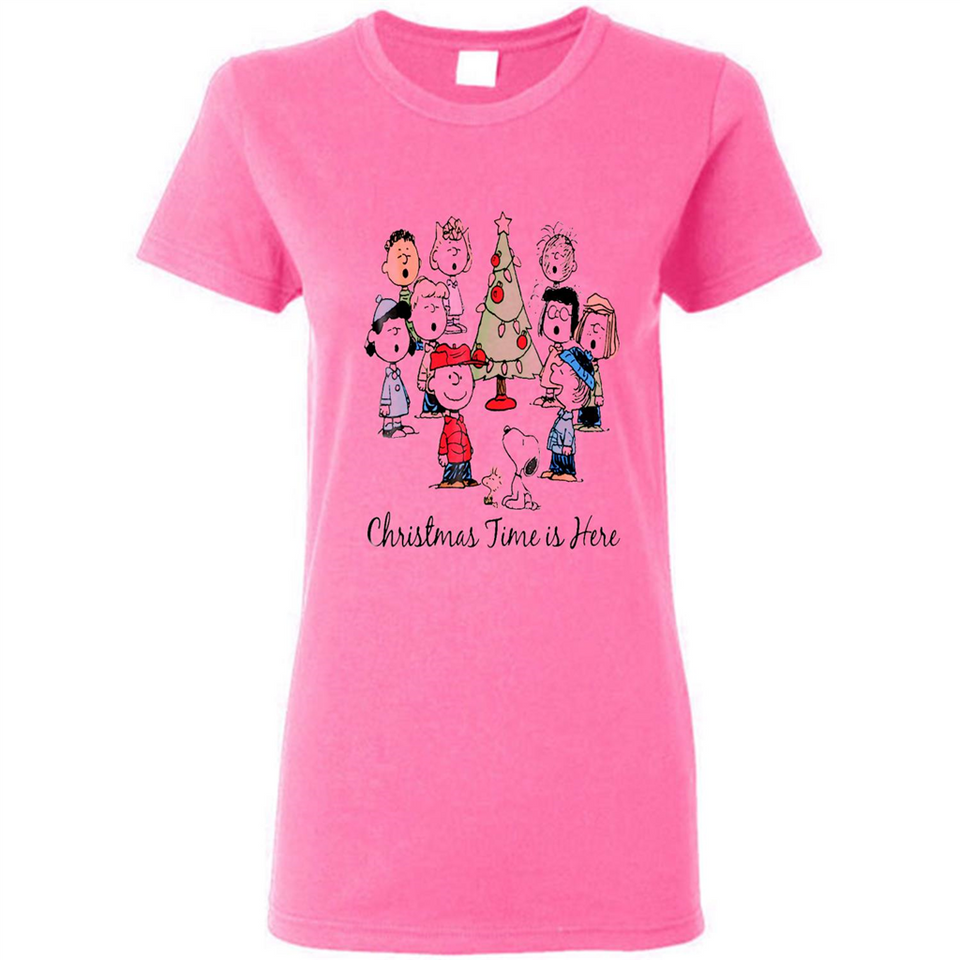 Snoopy Christmas Time Is Here Sporty T-Shirt - Ladies Short-Sleeve