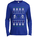 Christmas Ugly Sweater Cycling - Best Ugly Christmas Sweater - Canvas Long Sleeve T-Shirt