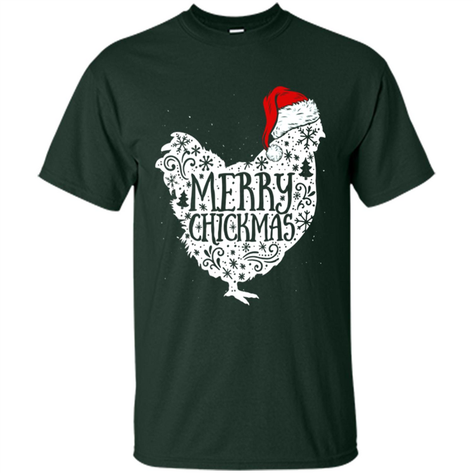 Chicken Christmas T Shirt Merry Chickmas Santa Claus Gifts - Shirt