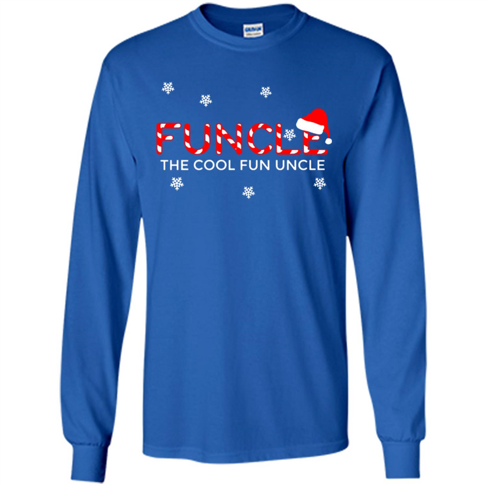Mens Christmas Funcle The Cool Fun Uncle Definition Xmas - Long Sleeve T-Shirt