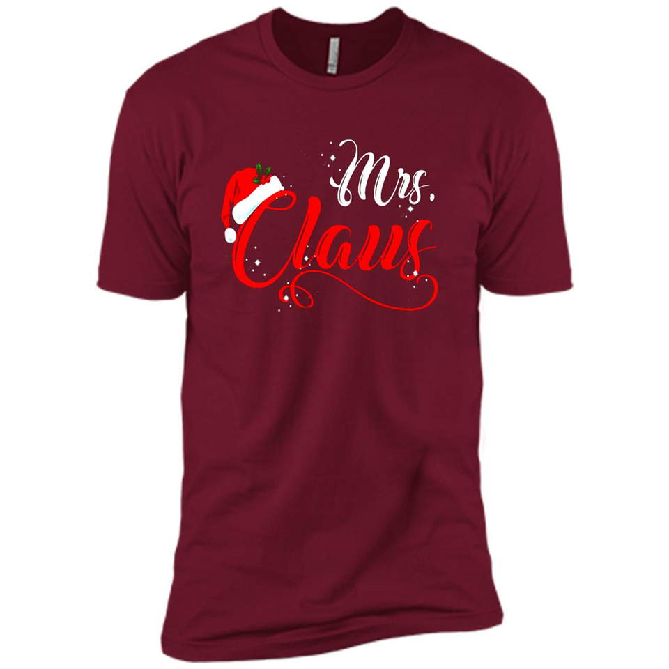 Mrs. Claus Santa Claus Merry Xmas T-Shirt - Premium Short Sleeve T-Shirt