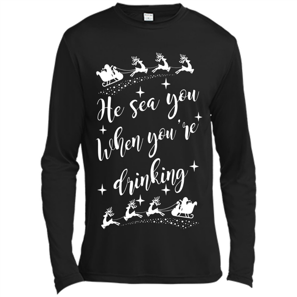He Sees You When You're Drinking - Canvas Long Sleeve T-Shirt