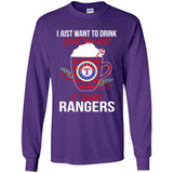 I Just Want To Drink Hot Chocolate & Watch Texas Rangers Ugly Christmas Sweater PINGPONG