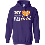 Clemson Tiger Paw Football My Heart is on that Field - Hoodie