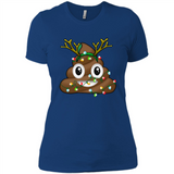 Reindeer Poop Emoji Cute Merry Christmas T-Shirt - Ladies' Boyfriend T-Shirt