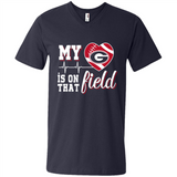 Georgia Bulldogs Football My Heart is on that Field - Men's V-Neck
