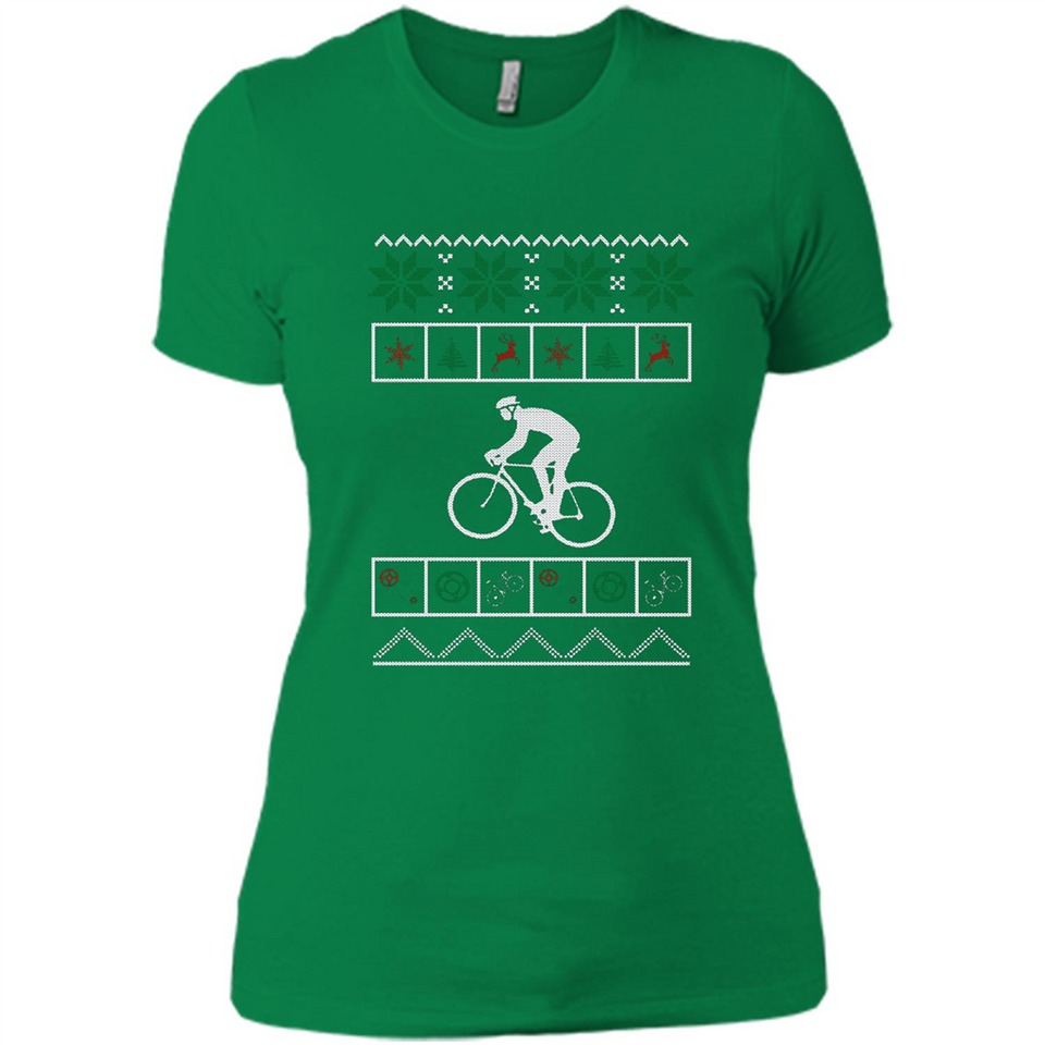 Christmas Ugly Sweater Cycling - Ugly Christmas Sweater - Ladies' Boyfriend T-Shirt