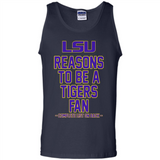 Reasons to be a LSU Tigers Fan Complete List on Back - Funny - Tank Top