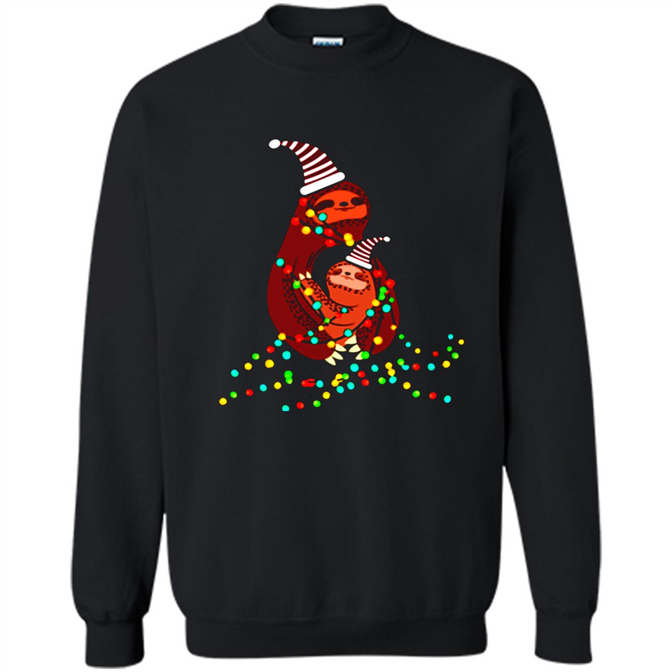 Christmas Lights Sloth Long Sleeve Santa Sloth - Sweatshirt