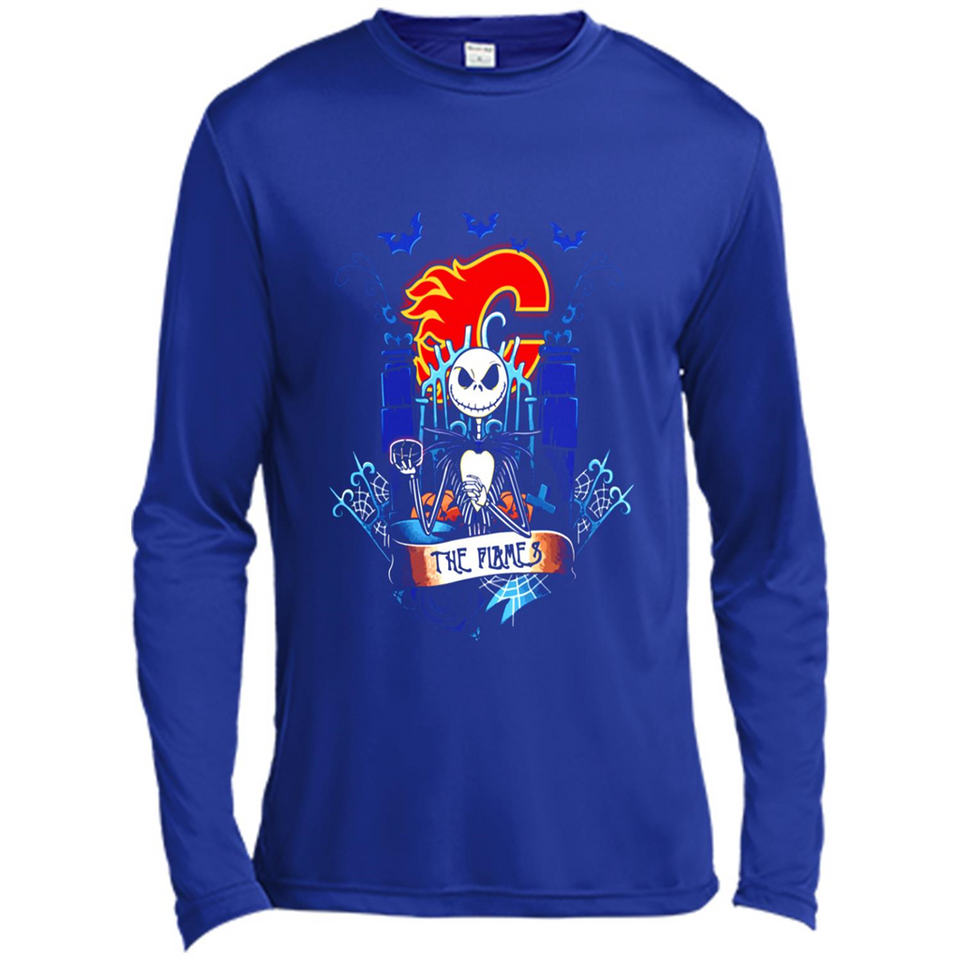 Calgary Flames Halloween The Nightmare Before Christmas - Canvas Long Sleeve T-Shirt