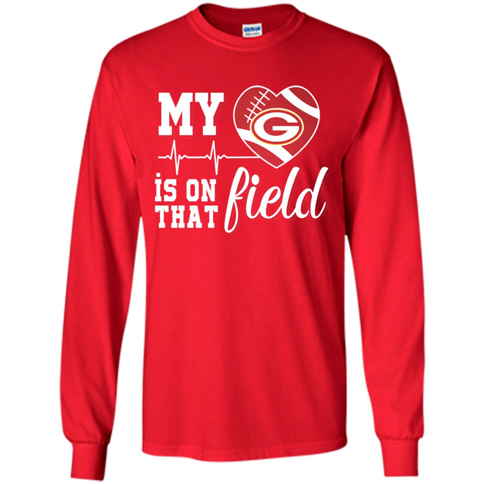 Green Bay Packers Football My Heart is on that Field - Long Sleeve T-Shirt