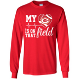 Green Bay Packers Football My Heart is on that Field - Long Sleeve T-Shirt