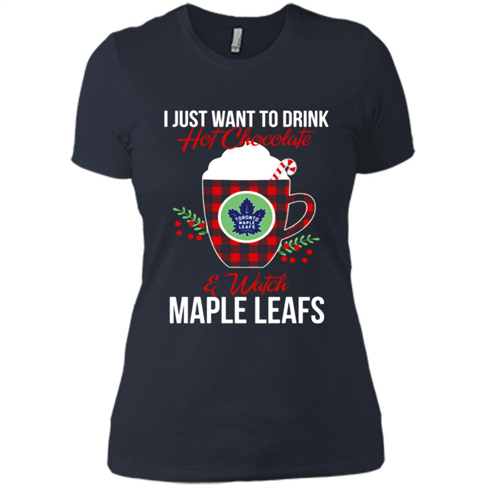 I Just Want To Drink Hot Chocolate & Watch Toronto Maple Leafs Ugly Christmas Sweater PINGPONG