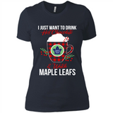 I Just Want To Drink Hot Chocolate & Watch Toronto Maple Leafs Ugly Christmas Sweater PINGPONG