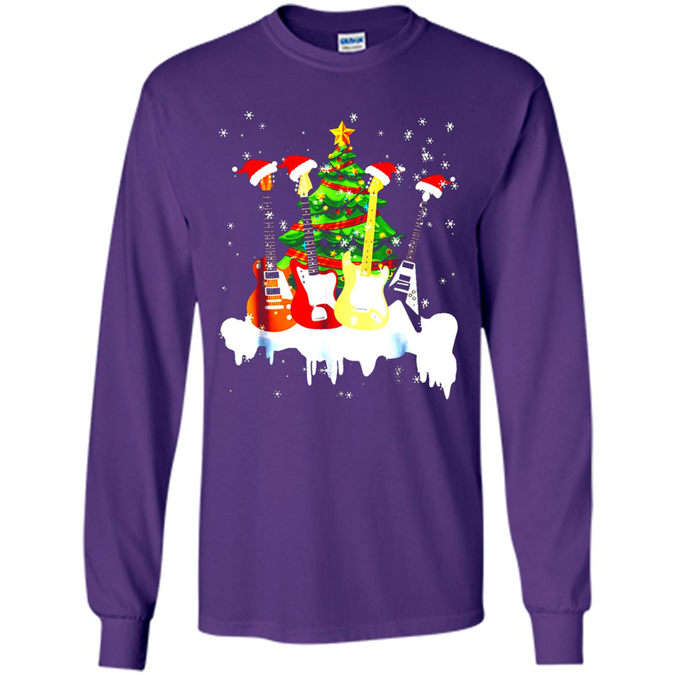 Santa Hat Electric Guitar Classical Guitar Christmas shirt Ladies' Boyfriend