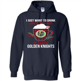 I Just Want To Drink Hot Chocolate & Watch Vegas Golden Knights Ugly Christmas Sweater PINGPONG