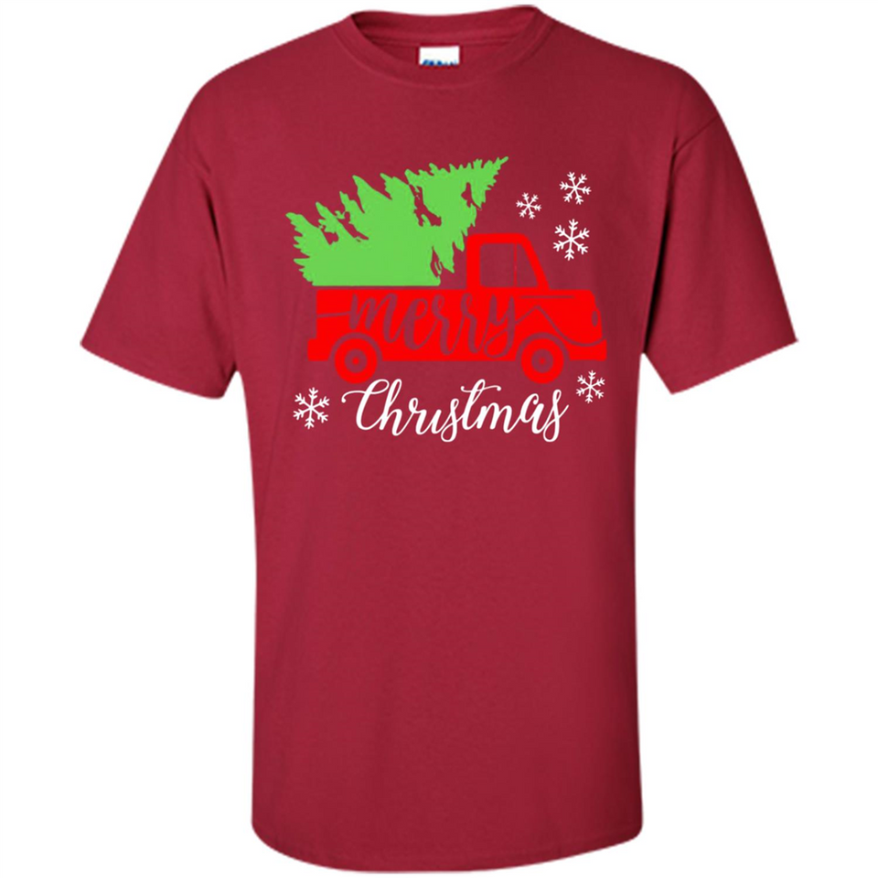 Vintage Christmas Classic Truck T-Shirt with Snow and Tree