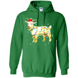 Christmas Lights Goat Wearing Santa Hat Funny Xmas - Hoodie