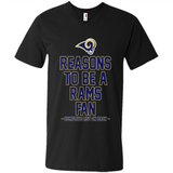 Reasons to be a Los Angeles Rams Fan Complete List on Back - Men's V-Neck