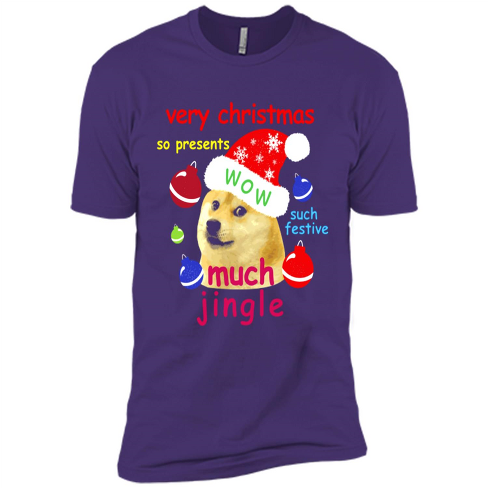 Christmas Doge Meme Shirts Funny Santa Shiba Inu Dog - Premium Short Sleeve T-Shirt