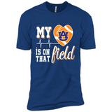 Auburn Tigers Football My Heart is on that Field - Premium Short Sleeve T-Shirt