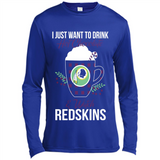 I Just Want To Drink Hot Chocolate & Watch Washington Redskins Ugly Christmas Sweater PINGPONG