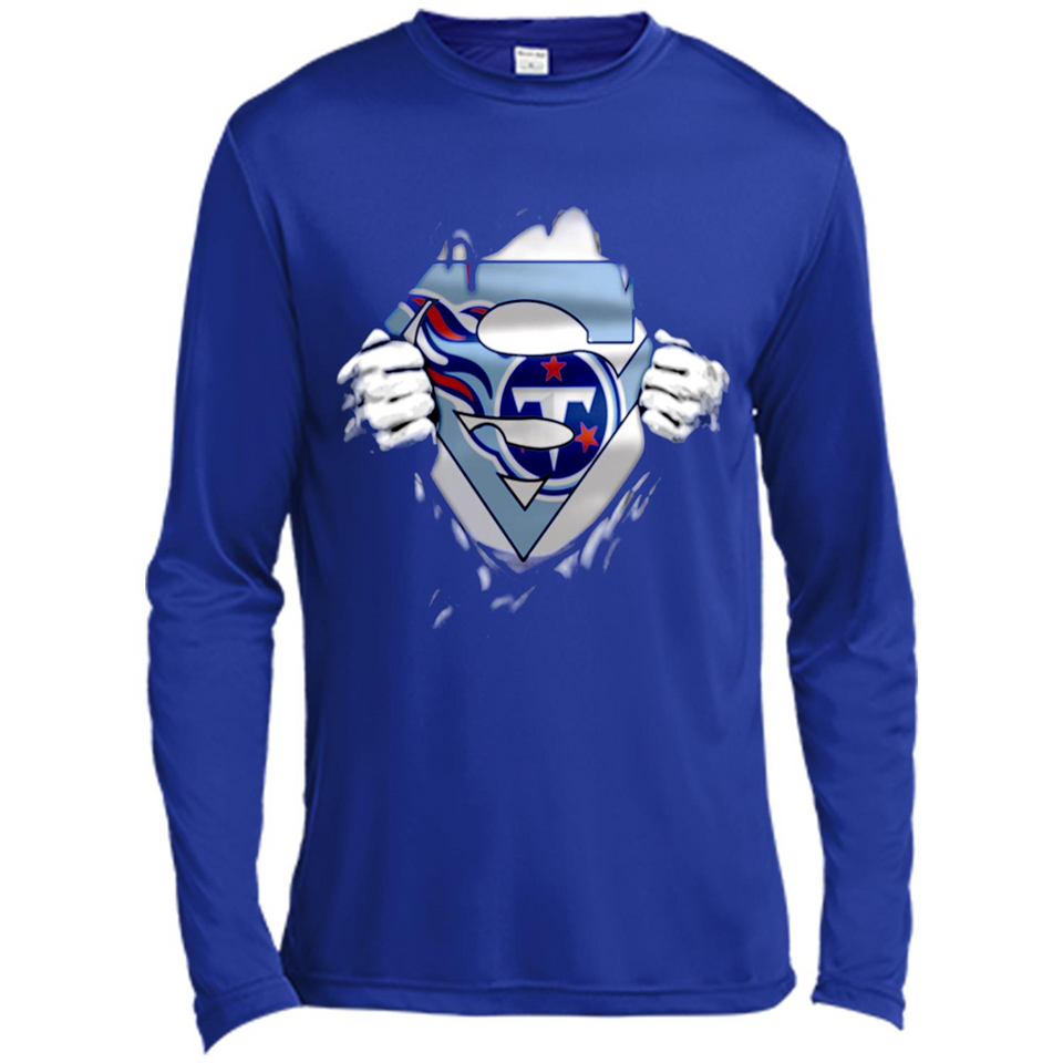 Tennessee Titans And Superman Fans - Canvas Long Sleeve T-Shirt