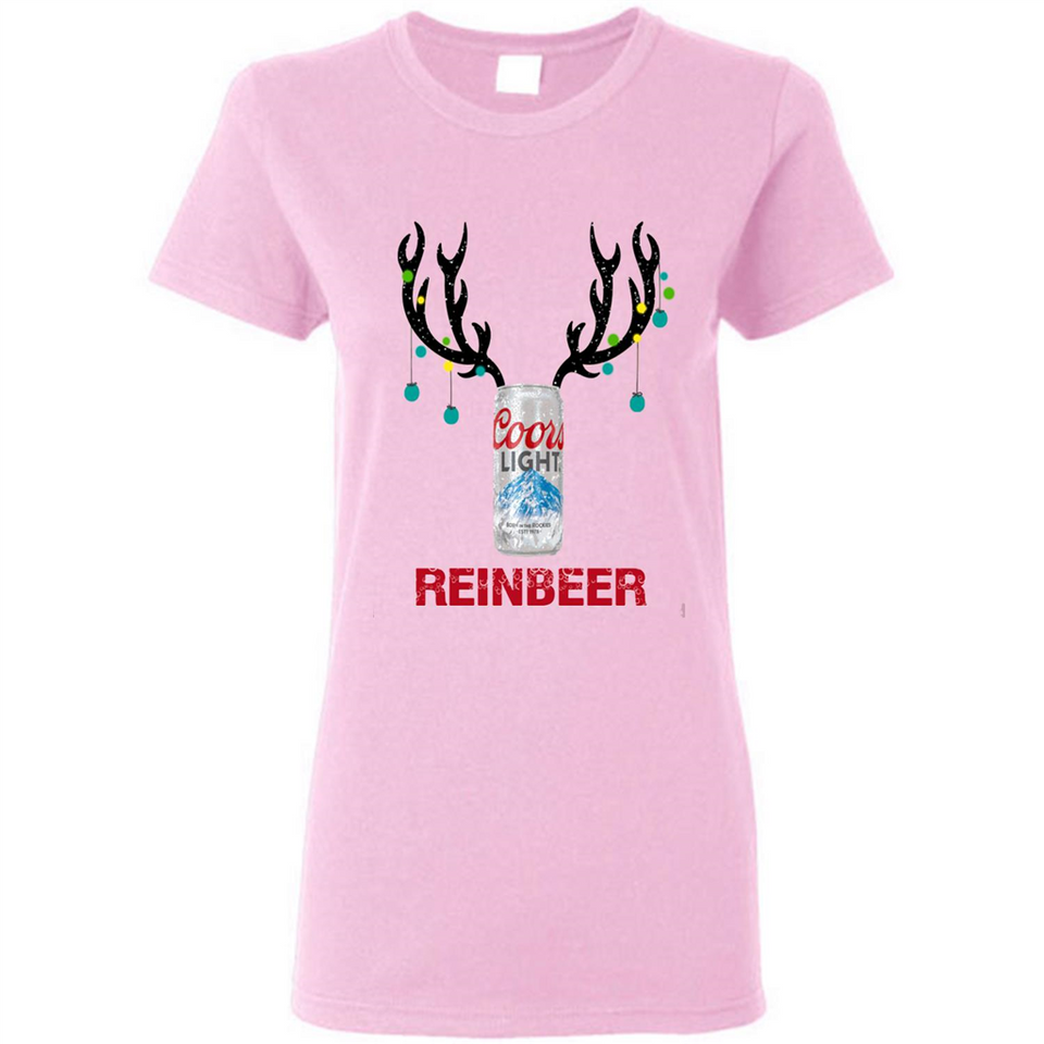 Coors Light Reinbeer Funny Beer Reindeer Christmas Sweatshirt - Ladies Short-Sleeve