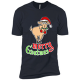 Christmas Merry Goatmas Goat Shirt Santa Hat - Premium Short Sleeve T-Shirt