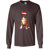 Christmas Lights Boxer Dog Funny Xmas Sweatshirt - Long Sleeve T-Shirt