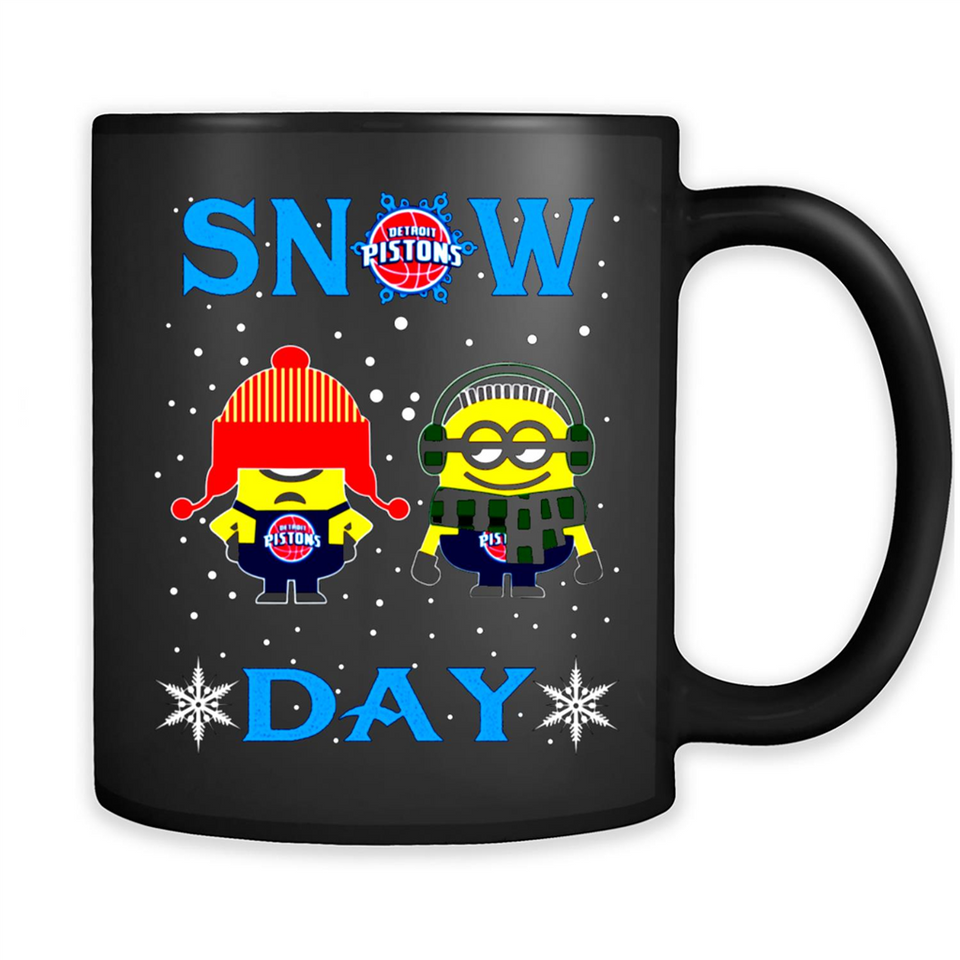 Snow Day Shirt For Detroit Pistons Vs Minion Fans pingpong