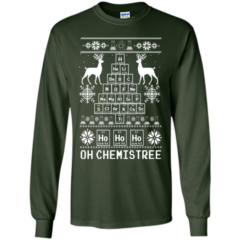 Oh Chemistry Tree Ugly Christmas Sweater - Long Sleeve T-Shirt