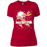 Hummingbird Santa Sleigh - Ladies' Boyfriend T-Shirt