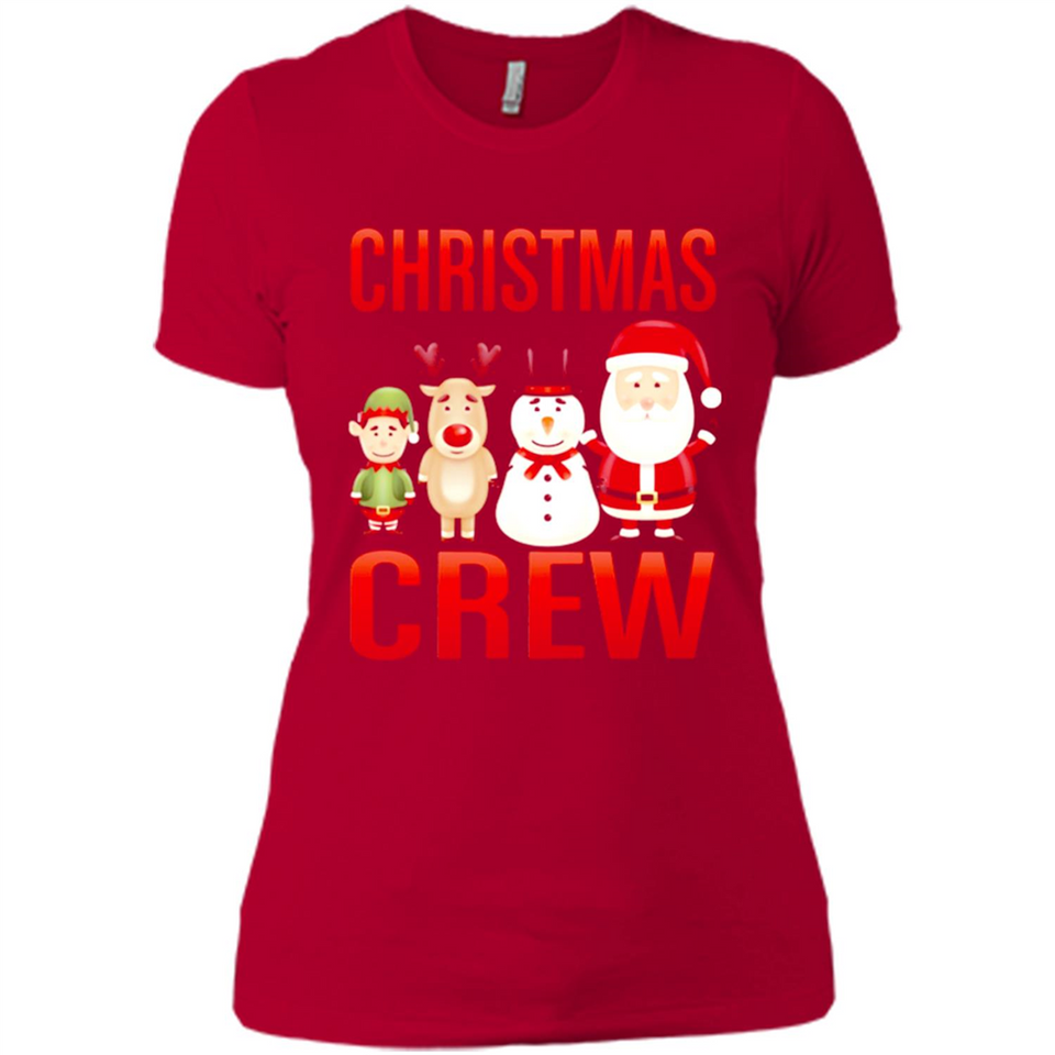 CHRISTMAS CREW Shirt X-mas Santa Snowman Reindeer Elf - Ladies' Boyfriend T-Shirt