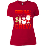 CHRISTMAS CREW Shirt X-mas Santa Snowman Reindeer Elf - Ladies' Boyfriend T-Shirt