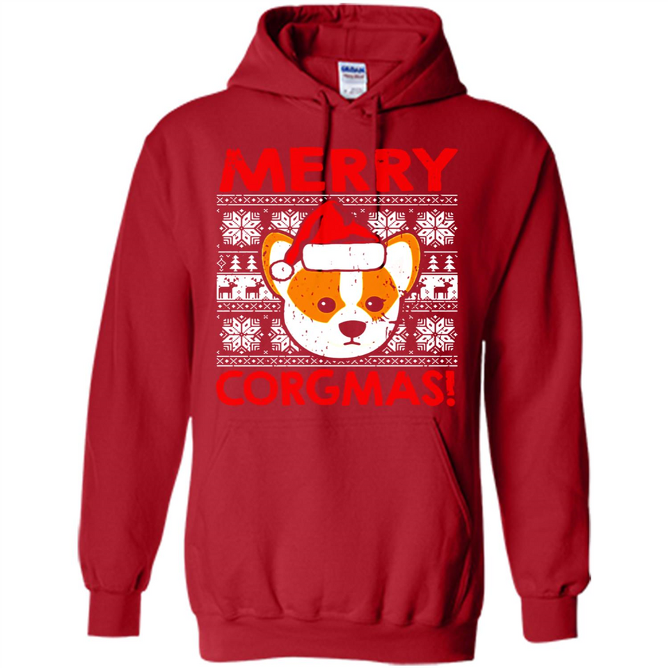 Funny Christmas Santa Corgi Dog Merry Corgmas - Hoodie