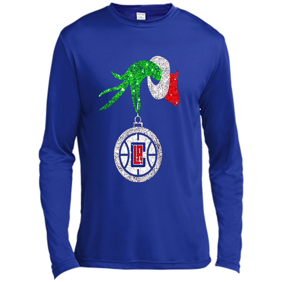 Amazing shirt Los Angeles Clippers Glitter Grinch Monogram Ornament Christmas Gift - Canvas Long Sleeve T-Shirt