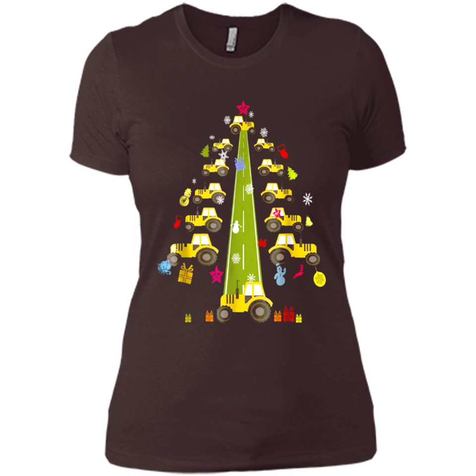 Tractor Car Christmas Tree T-shirt For Drivers