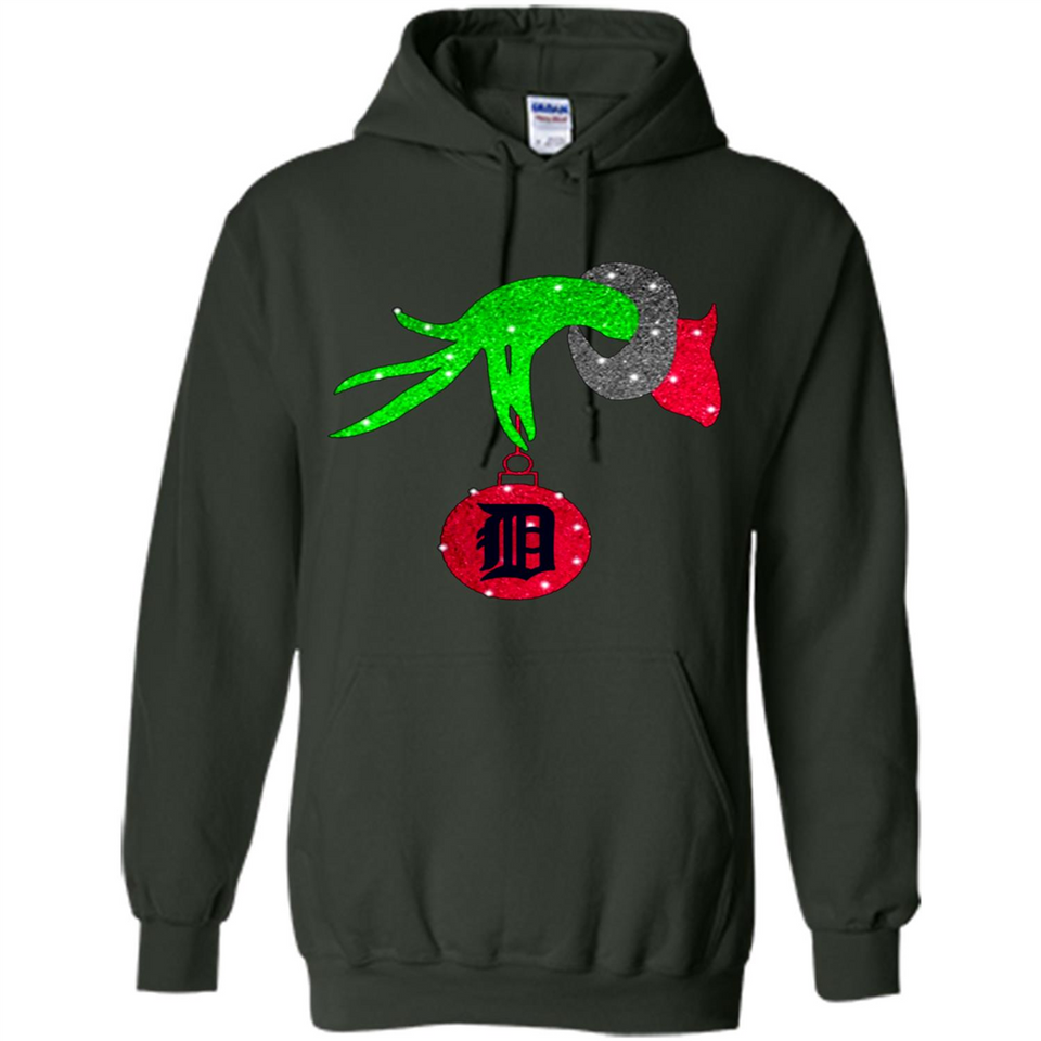 GRINCH HAND HOLDING DETROIT TIGERS GLITTER CHRISTMAS PINGPONG