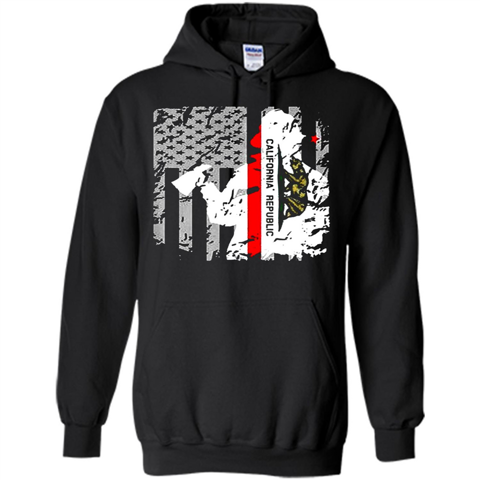 Paradise California Firefighter Thin Red Line Funds Youth T-Shirt PINGPONG - Hoodie